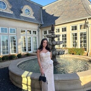 Elegant Cream Strapless Gown